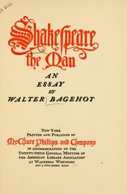 Cover of: Shakespeare the man: an essay