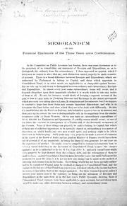 Cover of: Memorandum on the financial operations of the three years since confederation by Langton, John