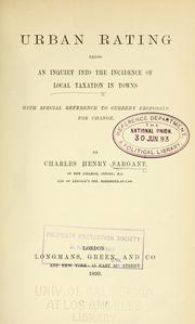 Cover of: Urban rating by Sargant, Charles Henry Sir