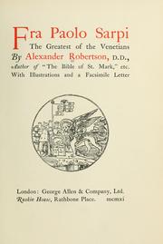 Cover of: Fra Paolo Sarpi by Robertson, Alexander