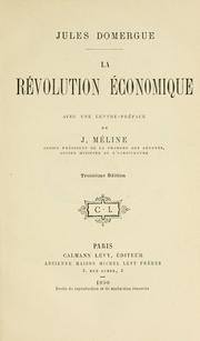 Cover of: La r©Øevolution ©Øeconomique, avec une lettre-pr©Øeface de J. M©Øe
