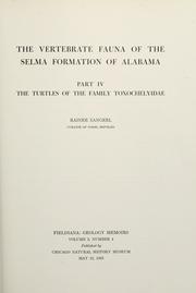 Cover of: The vertebrate fauna of the Selma Formation of Alabama. by Rainer Zangerl