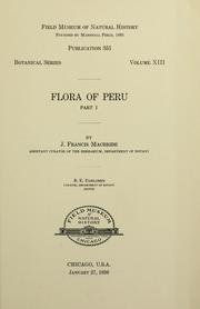 Cover of: Flora of Peru... by J. Francis Macbride, J. Francis Macbride