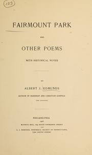 Cover of: Fairmount Park and other poems