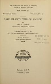 Cover of: Notes on South American caimans