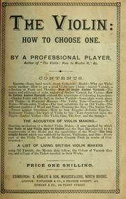 Cover of: The violin: how to choose one