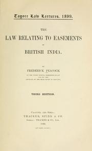 Cover of: law relating to easements in British India.