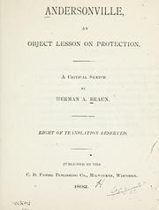 Cover of: Andersonville, an object lesson on protection.: A critical sketch