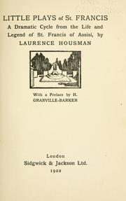 Cover of: Little plays of St. Francis by Laurence Housman