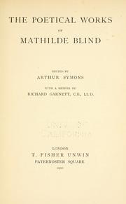 Cover of: Poetical works of Mathilde Blind
