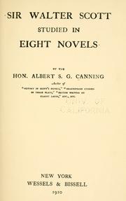 Cover of: Sir Walter Scott studied in eight novels