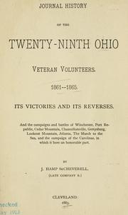 Cover of: Journal history of the Twenty-ninth Ohio veteran volunteers, 1861-1865