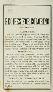 Cover of: Recipes for coloring. by A. McClure & Co.