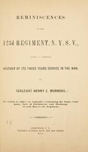 Reminiscences of the 123d Regiment, N.Y.S.V by Henry C. Morhous
