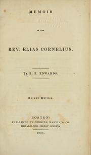 Cover of: Memoir of the Rev. Elias Cornelius
