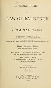 Roscoe's Digest of the law of evidence in criminal cases by Henry Roscoe