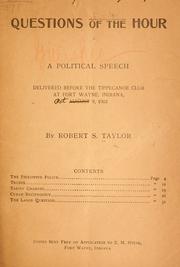 Cover of: Questions of the hour by Robert S. Taylor