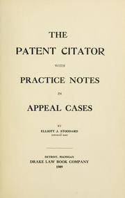 Cover of: The patent citator by E. J. Stoddard