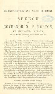 Cover of: Reconstruction and Negro suffrage. by Oliver P. Morton