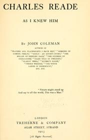 Cover of: Charles Reade as I knew him by Coleman, John