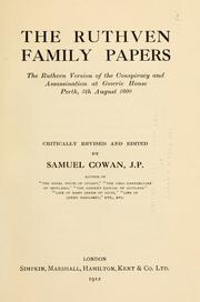 The Ruthven family papers by Cowan, Samuel