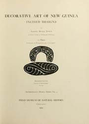 Cover of: Decorative art of New Guinea: incised designs.