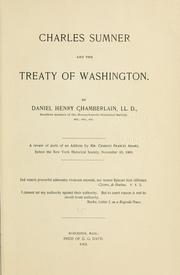 Cover of: Charles Sumner and the treaty of Washington.