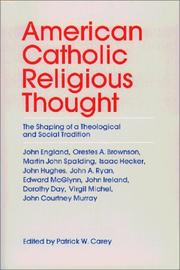 Cover of: American Catholic religious thought
