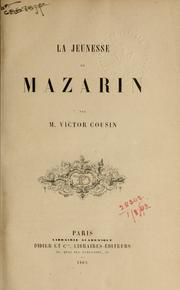 Cover of: La jeunesse de Mazarin. by Cousin, Victor