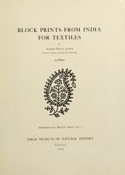 Cover of: Block prints from India for textiles