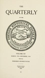 The Quarterly of the Oregon Historical Society