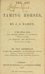 Cover of: The art of taming horses