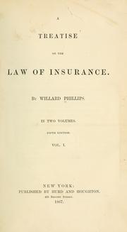 Cover of: A treatise on the law of insurance.