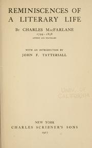 Cover of: Reminiscences of a literary life by Charles MacFarlane