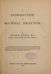 An introduction to Michael Drayton by Elton, Oliver