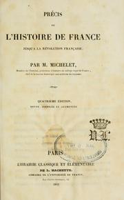 Cover of: Pr©Øecis de l'histoire de France jusqu'©Ła la r©Øevolution fran©ʻcaise by Jules Michelet