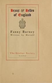 Cover of: Fanny Burney and her friends by Fanny Burney