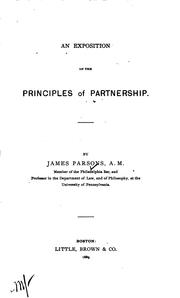 Cover of: exposition of the principles of partnership.