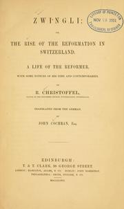 Cover of: Zwingli by Raget Christoffel