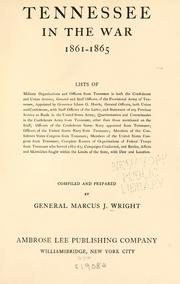 Cover of: Tennessee in the war, 1861-1865