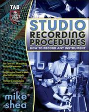Cover of: Studio Recording Procedures