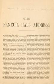 Cover of: The Faneuil hall address. by Boston, Faneuil hall meeting, June 21, 1865