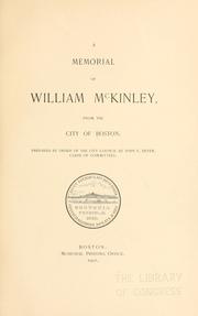 Cover of: memorial of William McKinley: from the City of Boston.