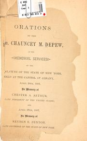 Cover of: Orations by the Hon. Chauncey M. Depew