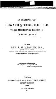 Cover of: A memoir of Edward Steere.: Third missionary bishop in central Africa.