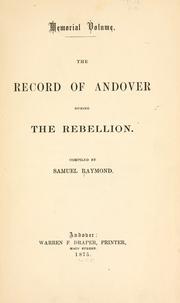 Cover of: The record of Andover during the rebellion.