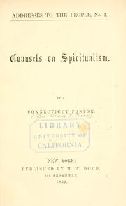 Cover of: Counsels on spiritualism. by E. F. Burr, E. F. Burr