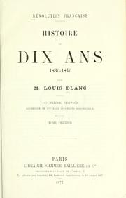 Cover of: R©Øevolution fran©ʻcaise: histoire de dix ans, 1830-184