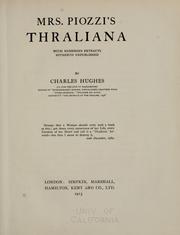 Cover of: Mrs. Piozzi's Thraliana: with numerous extracts hitherto unpublished.