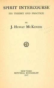 Cover of: Spirit intercourse by J. Hewat Mckenzie